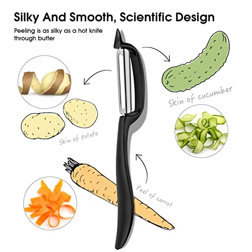 Tionlclc Vegetable Peeler, Potato Peelers For Kitchen, Veggie Fruit Carrot Food Peeler, 2 In 1 Stainless Steel Peeler With Sharp Swivel Blade Ergonomic Handle For Safety And Control(Vegetable Peeler) #TOP1