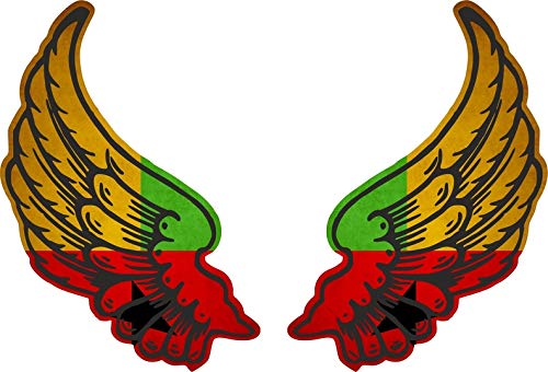 Akachafactory Autocollant Sticker Ailes Biker Motard Drapeau Pays GW guinee Bissau