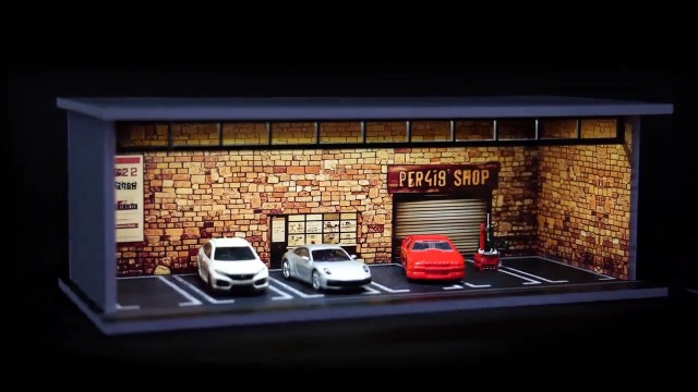 Amazon.co.jp: LAHPAVER トミカ対応ガレージ 1/64 LEDジオラマ ホット