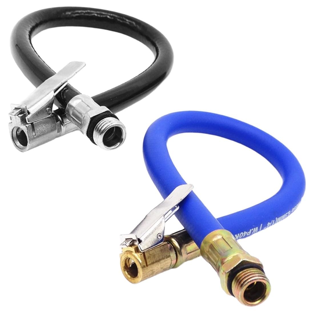 Tubo di Gonfiaggio Pneumatici 2 Pezzi Tubo di Estensione Valvola Moto Adattatore Pompa Auto Nero Blu