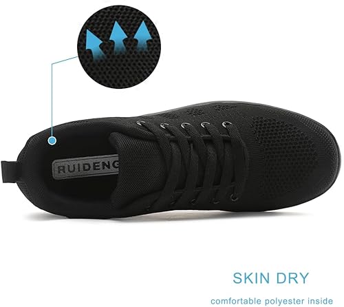 Miniatura 5 de RUIDENG Tenis de plataforma para mujer con amortiguación de aire, zapatos para caminar cómodos todo el día, parte inferior gruesa