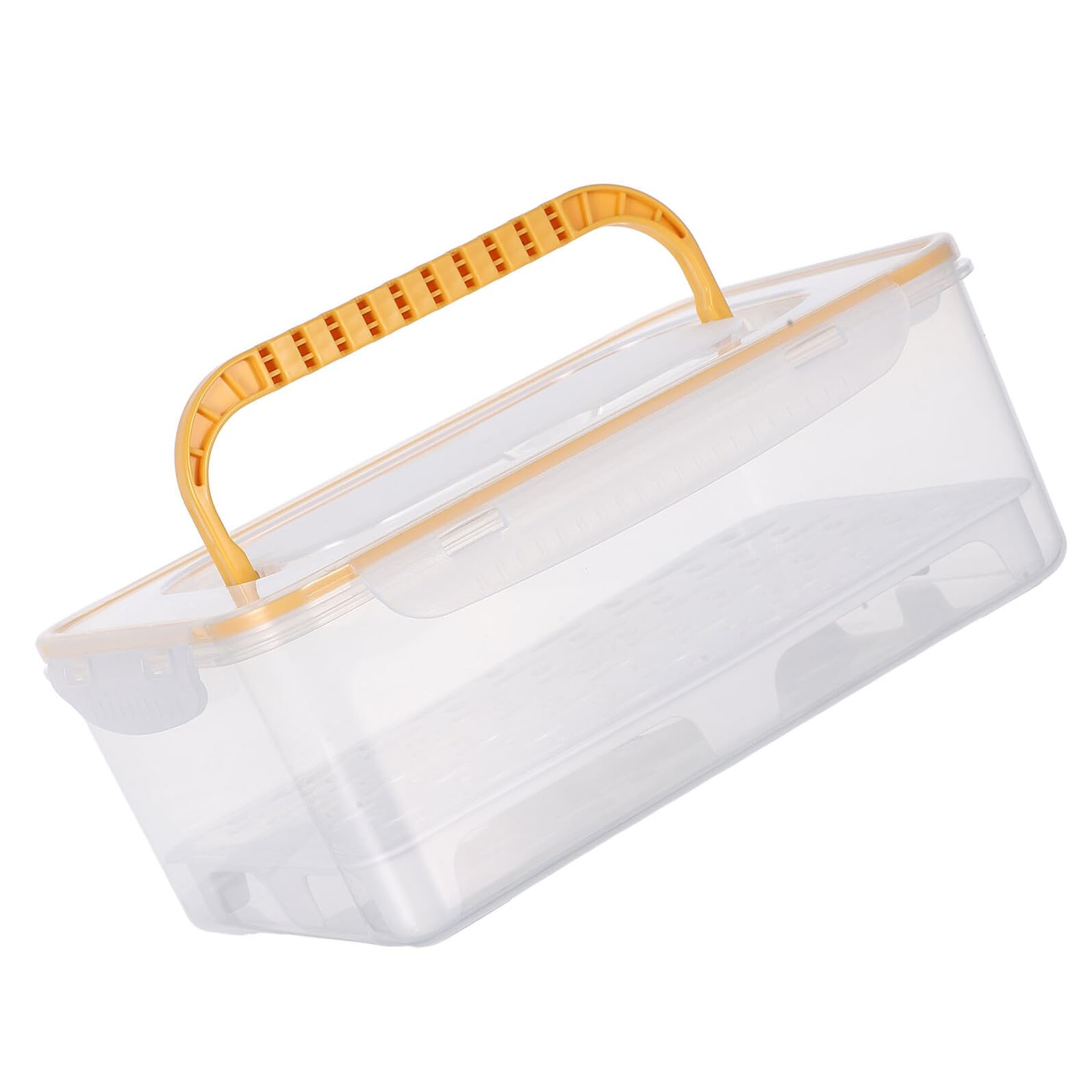 Sosoport Scatola Portaoggetti in Plastica Trasparente con Manico Contenitore per Attrezzi e Organizer per Cucito Resistente e Compatto per Uso Domestico e Artigianale Riutilizzabile