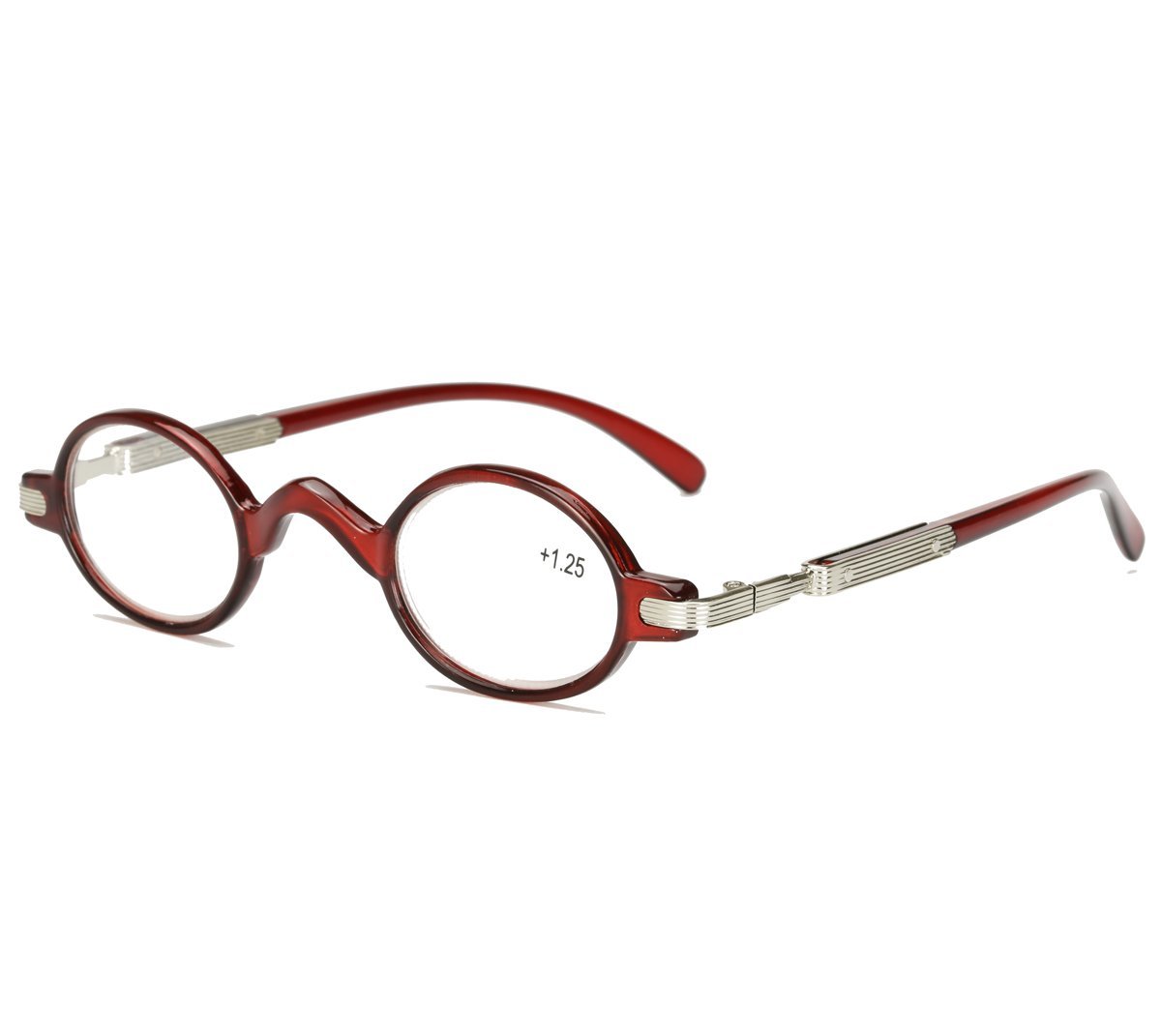Agstum Men's Red Readers Wo Vintage Small Oval Round Reading Glasses (+3.00, )