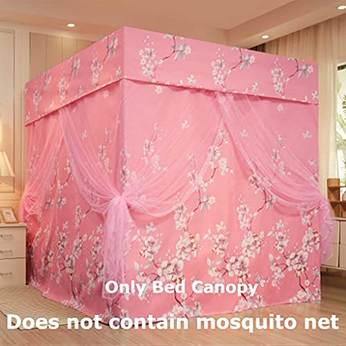 Obokidly Princess 4 Four Corner Post Bed Curtain Canopy Cute Net Canopies For Girls Boys Kids Teens Girl Adult Home Bedroom Decoration (Pink-Flower, Queen) #TOP1