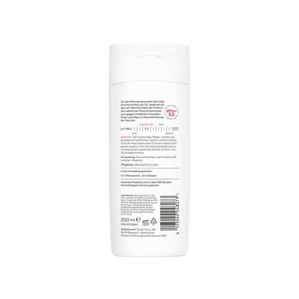 Sebamed Olej pod prysznic 200 ml, olejek pod prysznic dla kobiet i mężczyzn, z olejkiem z awokado, intensywnie pielęgnujące czyszczenie bez mydła do skóry wrażliwej i suchej