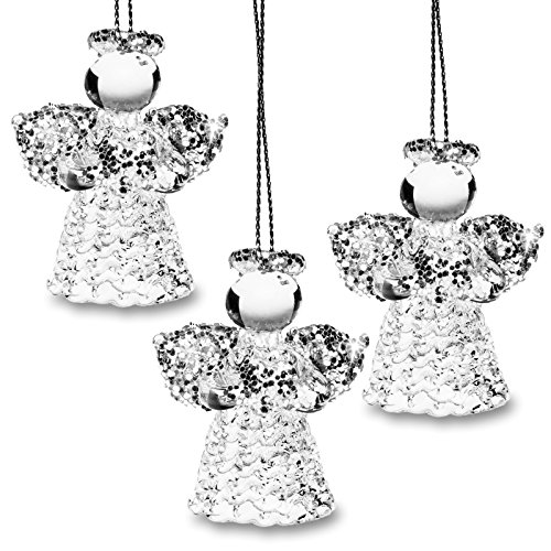 Sikora BS406 Décorations de noël en Verre Ornement à accrocher- Ange - Set de 3 Cover