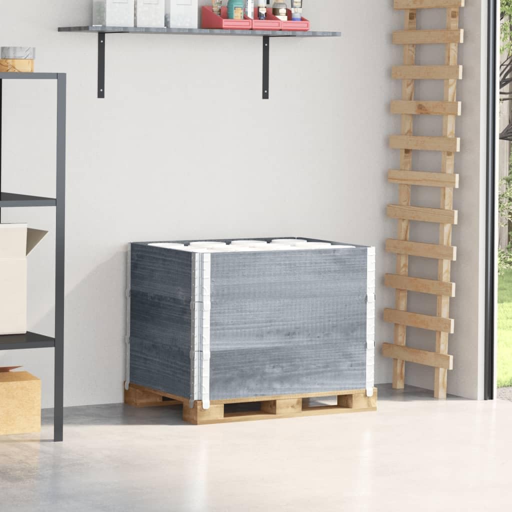 Paretali per Pallet 3pz Grigi 80x60cm in Legno Massello di Pino, Commercio e Industria,Movimentazione di Materiali,Pianali di carico e Pallet, 20.74kg-3295364