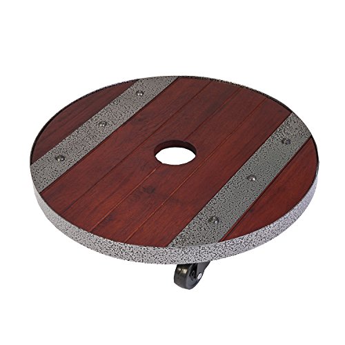 Panacea Industrial Round Plant Caddy, Wood, 16 dia