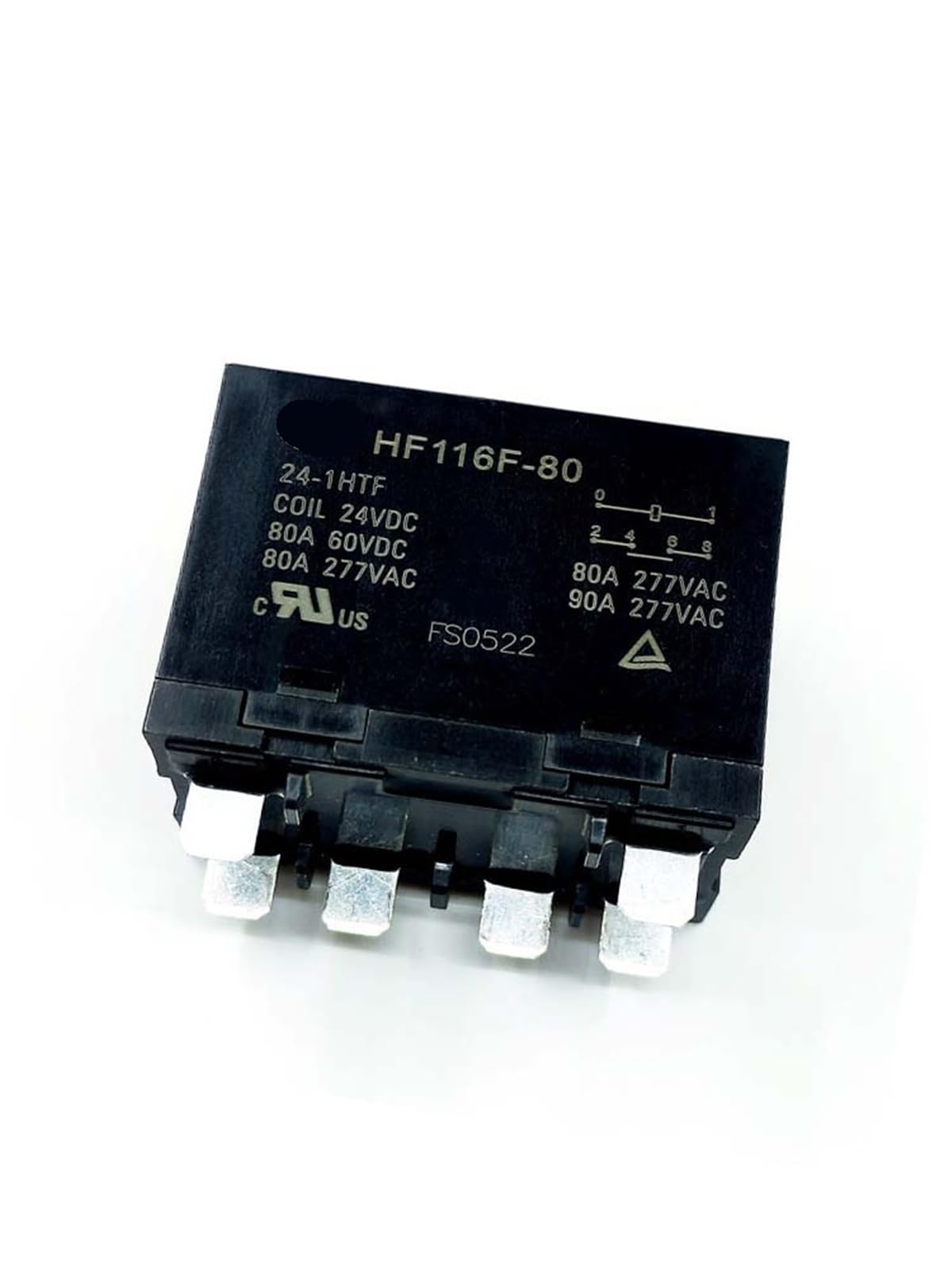 Relais 24 V HF116F-80 commutation haute performance 24VCC 1 pièce