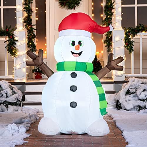 Joiedomi 5 Foot Christmas Inflatables Snowman, Blow Up Snowman Inflatable LED Light Up Christmas Xmas for Yard Decoration, Indoor Outdoor Garden Christmas Decoration