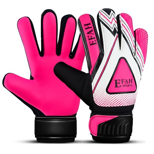 EFAH SPORTS Soccer Goalie Goalkeeper Gloves for Kids Boys Children Football Gloves with Strong Grips...