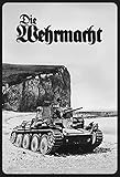 Qualität Made in Germany FS Retro Die Wehrmacht (Panzer vor Küste s/w) Blechschild Schild gewölbt Metal Sign 20 x 30 cm