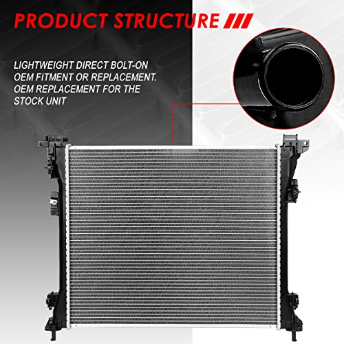 Image of Auto Dynasty Radiator Compatible with 2008-2016 Dodge Grand Caravan /VW Routan /Town&Country, DPI 13064 Factory Style 1-Row Cooling Radiator, Aluminum Core