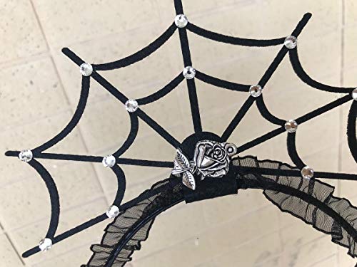 Halloween Spider Web Headband For Women,Sparkling Shiny Bright Acrylic Artificial Diamonds Headband Hair Bands For Halloween Decorations Party Supplies #TOP3