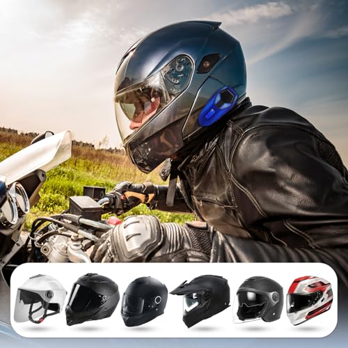 Auriculares inalámbricos de casco ABS para evitar cables en moto 7