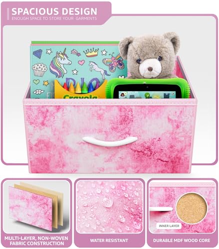 Sorbus 2-Drawer Kids Nightstand for Bedroom (Tie-Dye Pink) - image 5