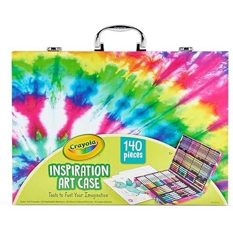 Crayola Inspiration Art Case Coloring Set - Tie-Dye (140ct), Art Set For Kids, Kids Art Supplies, Holiday Gift for Girls & Boys, Ages 5, 6, 7 [Amazon Exclusive] Cover