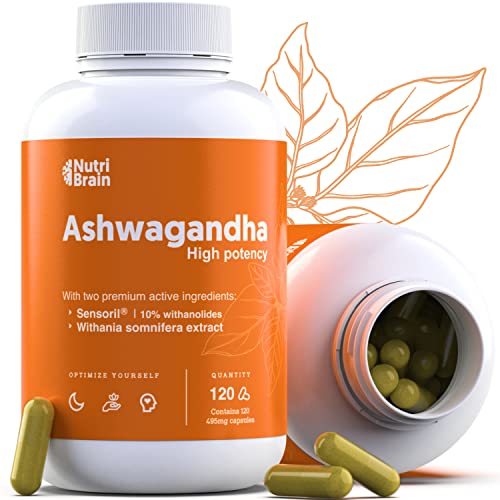 Ashwagandha Alta Potencia: Adaptógeno y Nootrópico con Sensoril® (10% Withanolidos) | Sueño Profundo, Bienestar General, Energía, Concentración | 4 Meses | 2x Más Concentrado que el KSM-66 Cover