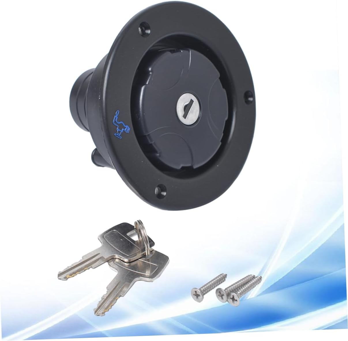 ULTECHNOVO Inlet Fill Dish Hatch with Lock for Rv Water Inlet Black Features Design for Easy Filling Leak-Resistant Lock Cover Venting to Prevent Water Spray