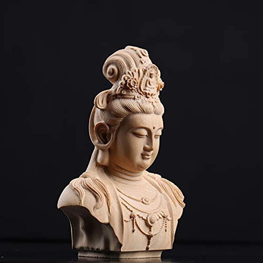 Amazon.co.jp: 観音仏頭 観音像 厄除け 柘植 仏像 仏壇 ご利益 観音様