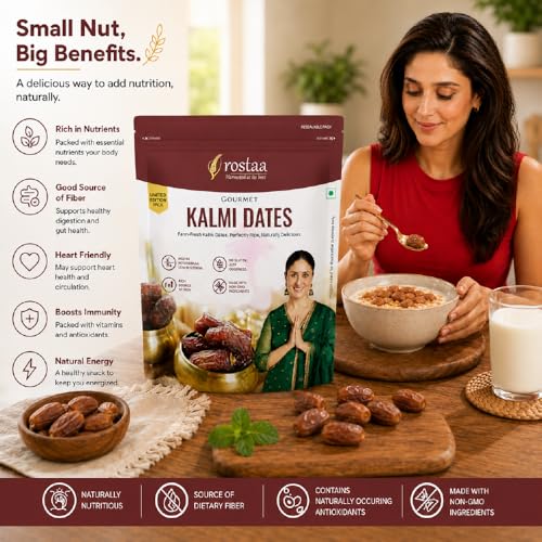 Image of Rostaa Gourmet Kalmi Dates 680 gms | Best in Quality Khajoor, Khajur | Boosts Immunity & Energy | Supports Hormone Balance | Rich in Fiber & Antioxidants | Premium 100% Natural Snack