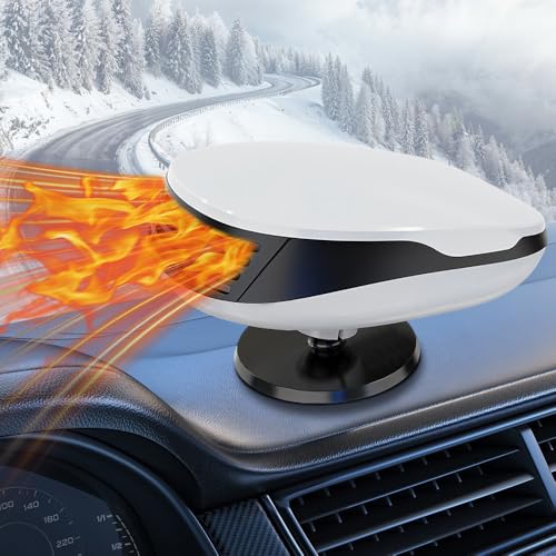 12v Calentador De Coche Portátil, 120W Calefactor Coche Mechero, Rotación 360° Deshumidificador De Parabrisas De Coch, Ventilador De Calefacción Y Refrigeración, Portátil Descongelador Parabrisas