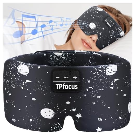 TPfocus Antifaz para Dormir Bluetooth5.4 Auriculares Bluetooth Antifaz Seda de Morera 6A Sleep Mask 200% Blackout con Auriculares Bluetooth para Viajes/Siesta/Yoga/Meditación/Relajación-Estrellas