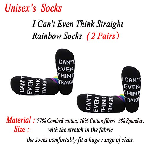 JXGZSO 2 Pairs Gay Pride Rainbow Socks LGBTQ Pride Flag Be Gay Do Crime Rainbow Socks Pride Gifts Lesbian Pride2