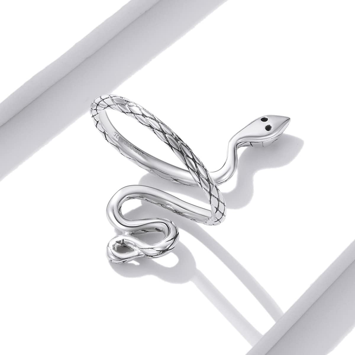 BISAER Evil Eye Ring Snake Ring 925 Sterling Silver Rings For Women Adjustable Octopus Cat Thumb Rings For Women Gothic Vintage Jewelry Gift