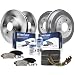 Detroit Axle - All (4) Front Brake Kit Rotors and Rear Brake Kit Drums w/Ceramic Pads and Shoes w/Hardware & Brake Kit Cleaner Fluid for 2001 2002 2003 2004 2005 Honda Civic L4 1.7L