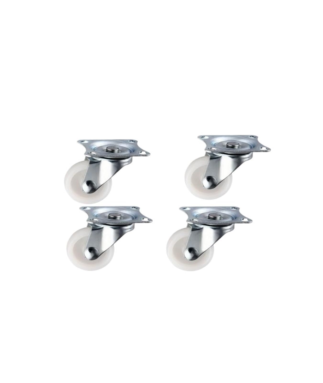 MXXDMOPD 4 Pieces/lot 1.25 inch White Pp Swivel Wheel Diameter 30mm Lightweight Flat Bottom Movable Caster wear-Resistant Nylon