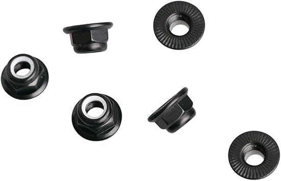 M5 Anodized Aluminium Flange serrated Nylon Insert Hex Locknut for RC model, multicopter 10pcs/pack Black