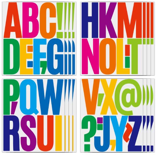 5” Large Multicoloured Vinyl Letter Stickers A–Z – Colourful Waterproof Self-Adhesive Alphabet Labels for Doors, Crafts, Names, Kids DIY Projects & Home Organization
