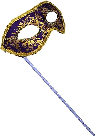 AZYOUNG Mens Masquerade Christmas Halloween Ball Party Half Face Masks on Stick