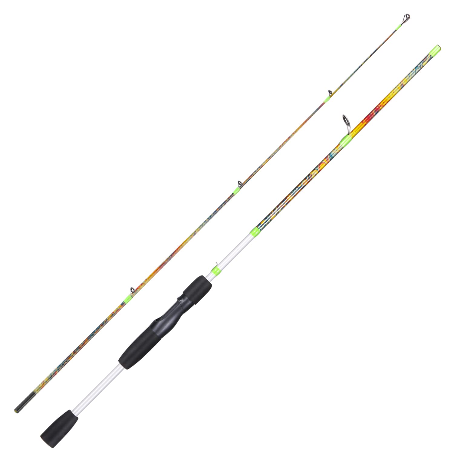 Sougayilang Fishing Rod, 2-Piece 5-Foot 6-Inch Graphite & Fiberglass Rod, Durable and Strong-Spinning-168cm-Black-picture-32