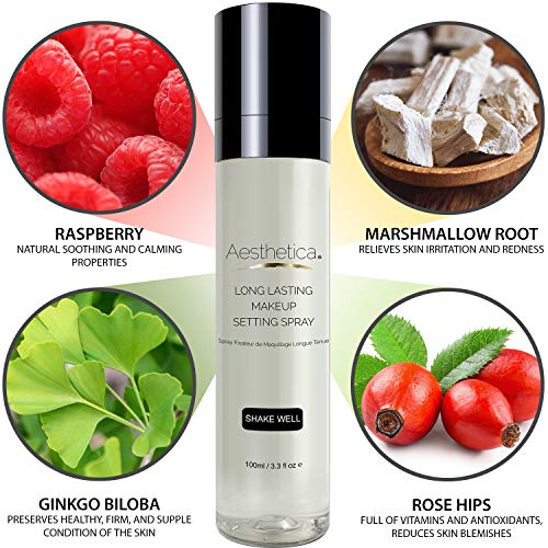 Aesthetica Long Lasting Makeup Setting Spray - Invisible Matte Setting and Finishing Spray with a Weightless Feel - All Day Wear