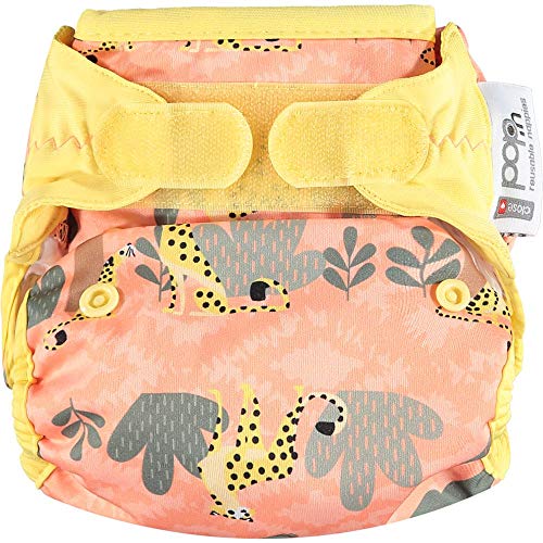 Close 749623 Cobertor Pop-in Reutilizable Pañal V2 Bambú Cierre Velcro, Colección Desde El Nacimiento Hasta El Orinal, Cheetah, Leotardo