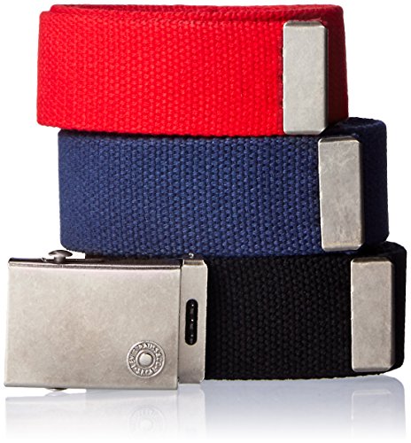 Levi's Men's Cut to Fit 3 Pack Web Belt with Buckle