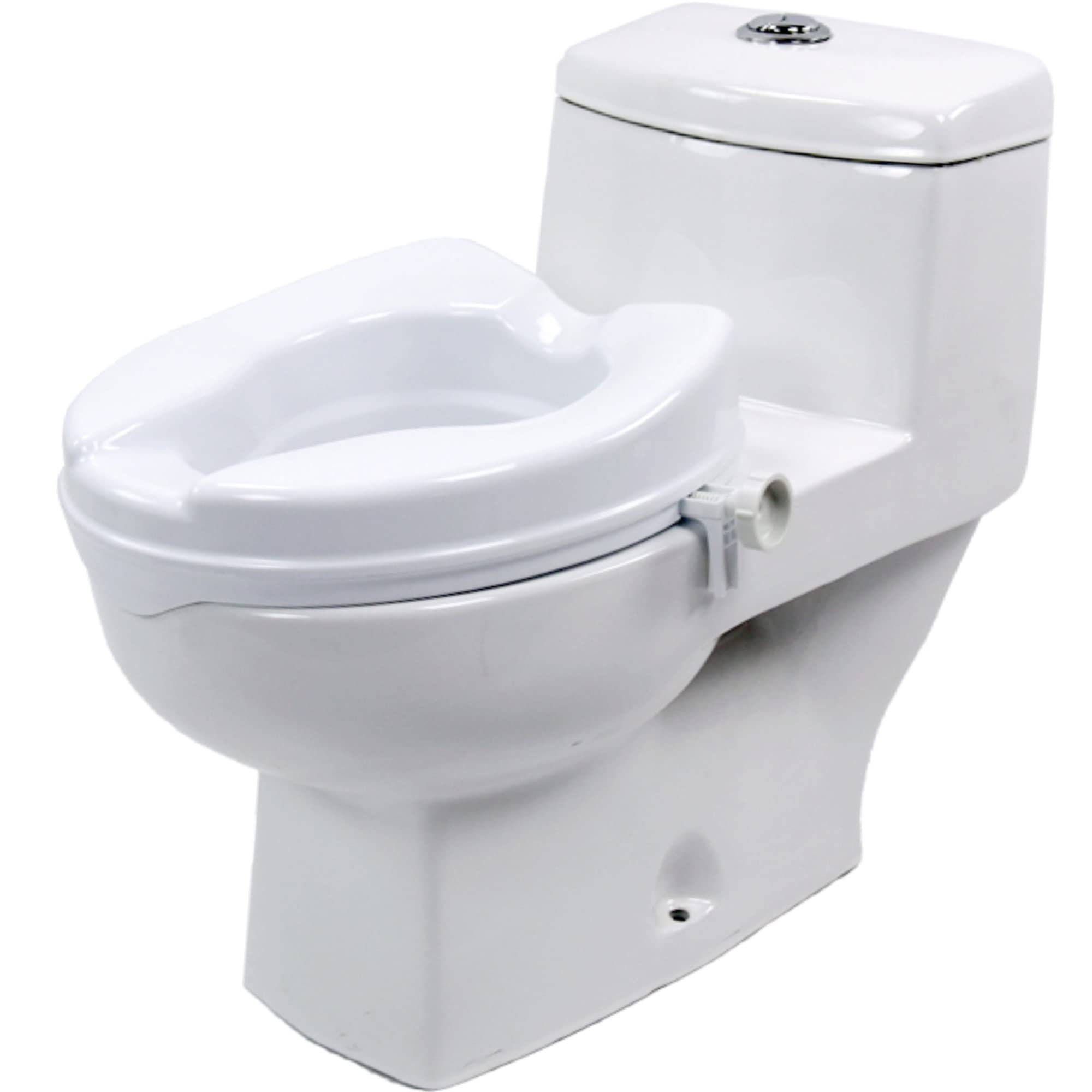 entros 6-Inches Without Lid Toilet Commode Seat Raiser Elevator Extension 7060C | Fits In Egg/Oval Shaped Commodes Only | Handicap, Knee Patients, Old Senior Citizen | Easy To Install, White
