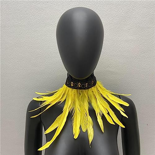 Feather Scarf,Feather Neck Collar DIY Colorful Feather Shrug Cape Shoulder Wrap Feather Necklace Collar2