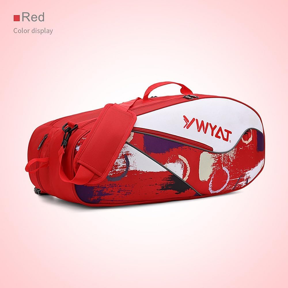 TentHome Badminton - Zaino multifunzione da tennis per uomini e donne, borsa a tracolla 6 racchette con scomparto per scarpe