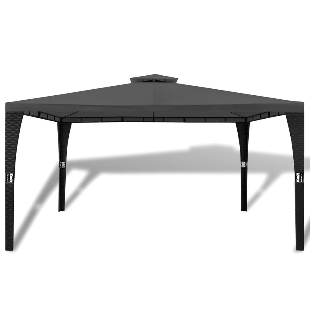 Pawilon ogrodowy z polirattanu z ciemnoszarym dachem 3 x 4 m