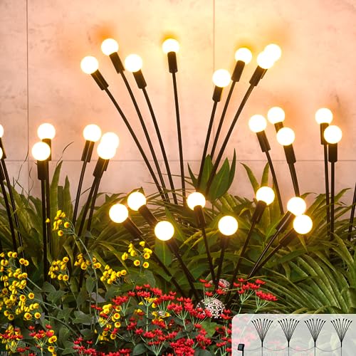 Msqlnde Solar Garden Lights, 4 Pack 32 LED Solar Lights Outdoor Waterproof, New Upgraded Firefly Pathway Lights Sway by Wind for Outside Yard Patio Walkway Decoration Msqlnde Solar Garden Lights, 4 Pack 32 LED Solar Lights Outdoor Waterproof, New Upgraded Firefly Pathway Lights Sway by Wind for Outside Yard Patio Walkway Decoration