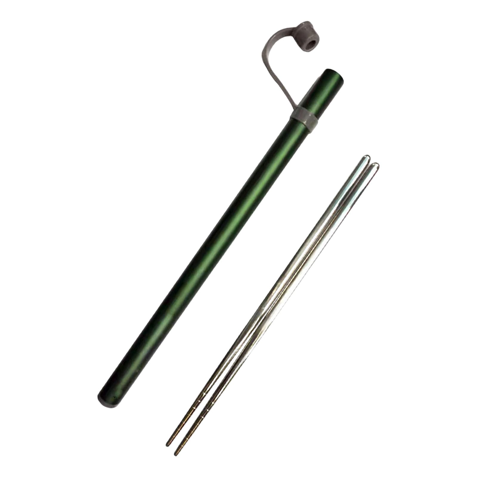 Solvind 8 Inch Stainless Steel Portable Chopsticks with Case, Reusable Metal Chopsticks, Lightweight Travel Utensils for Camping, School, Office, Picnic, Hiking & Daily Use