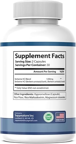 Miniatura 2 de Berberine Supplement 1200mg - Berberina HCL Premium - Cápsulas de Berberina Fórmula Avanzada, Suplemento de Apoyo Metabólico de Berberina* - 60