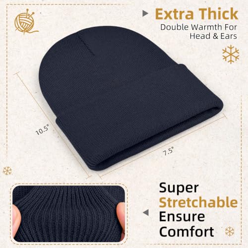 Image of ZOORON 1&2 Pack Beanie for Men Women Slouchy Beanie Hats Winter Knit Caps Soft Ski Hat Unisex