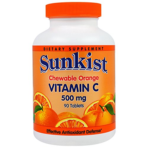 Sunkist Vitamin C 500 mg Tablets Chewable Orange 90 Tablets