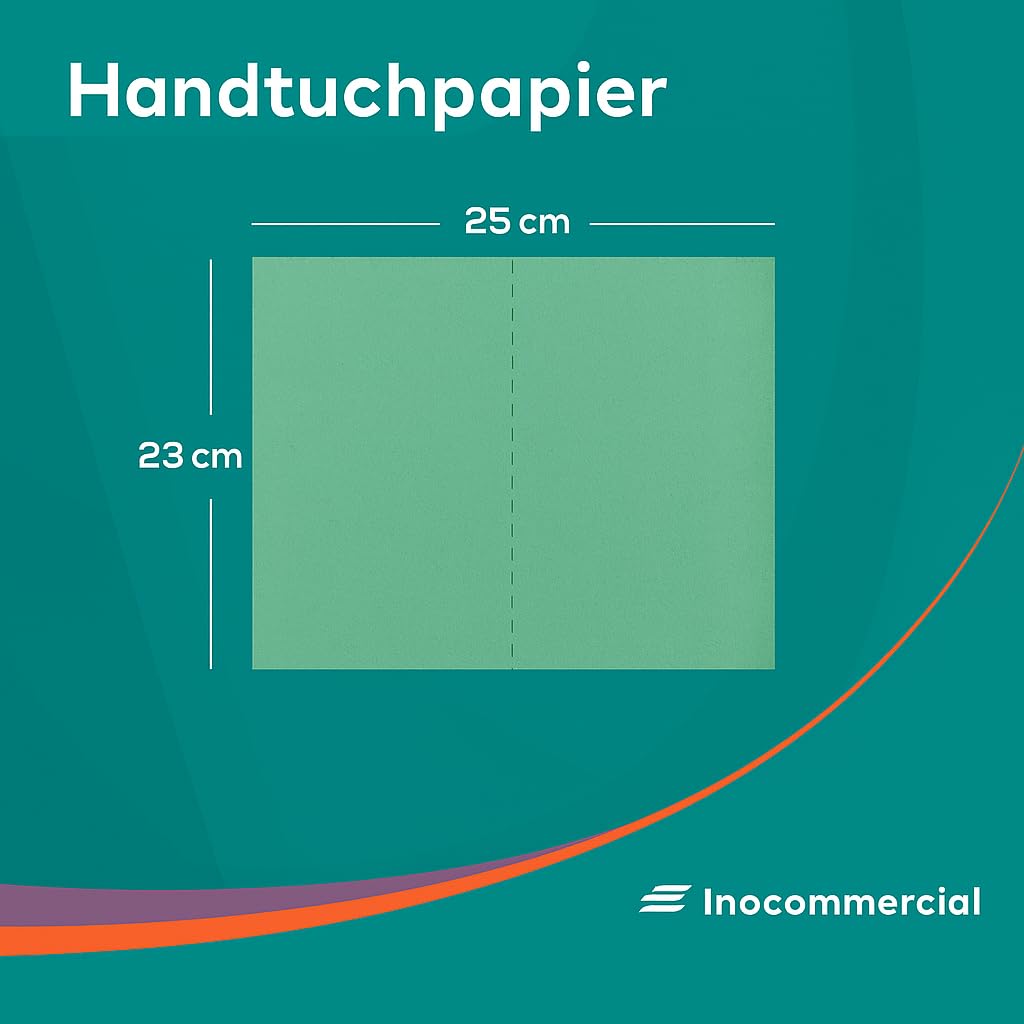 Inoverse 5000 Blatt Papierhandtücher - 25x23 cm ZZ-Falz - Grün, Falthandtücher, Paper Towels, Papiertücher für Spender, Einmalhandtücher, Handtuchpapier, (20 pc x 250 blatt)