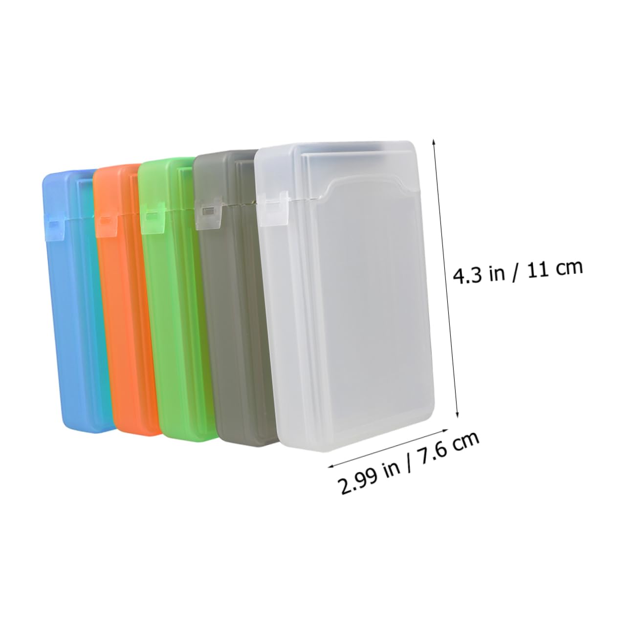 Uonlytech 5Pcs Hard Disk Cases Durable Plastic Storage Box for Hard Drives Shockproof and Enclosure for Office and Home Use
