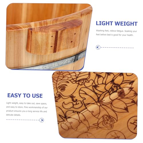 Cubeta de madera para baño de pies portátil y ligera miniatura 3